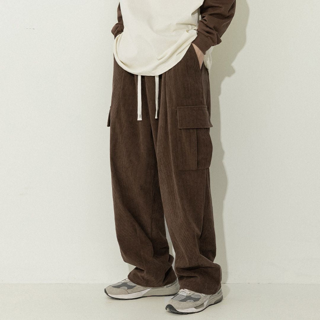 Corduroy Relaxed-Fit Cargo Pants