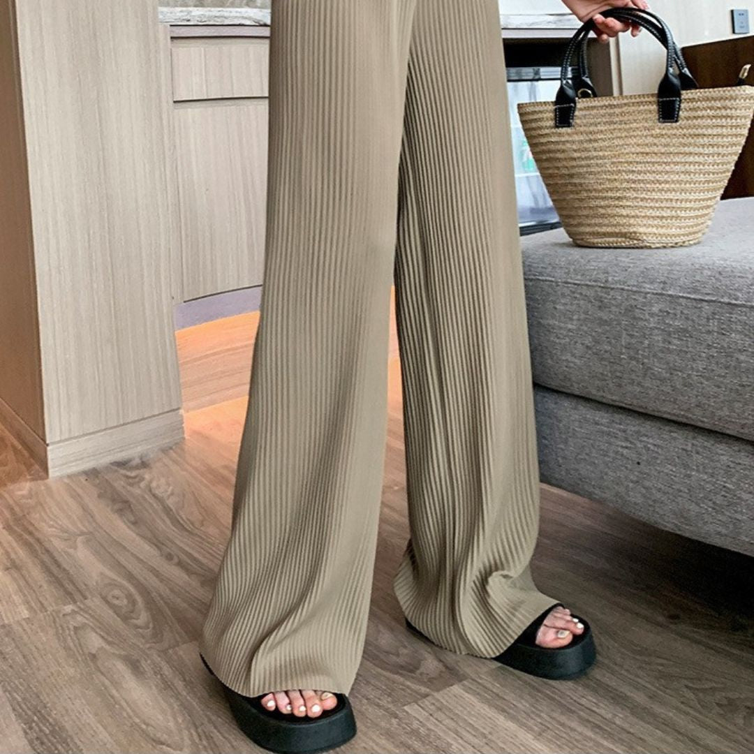 アイスシルクワイドレッグカジュアルパンツ