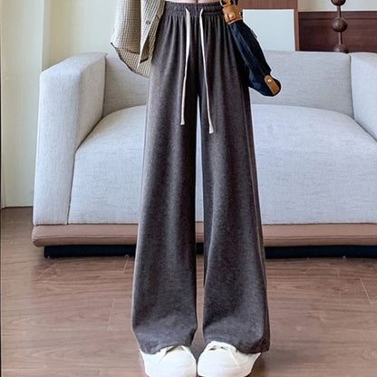 High-Waisted Loose Straight-Leg Casual Pants for Fall