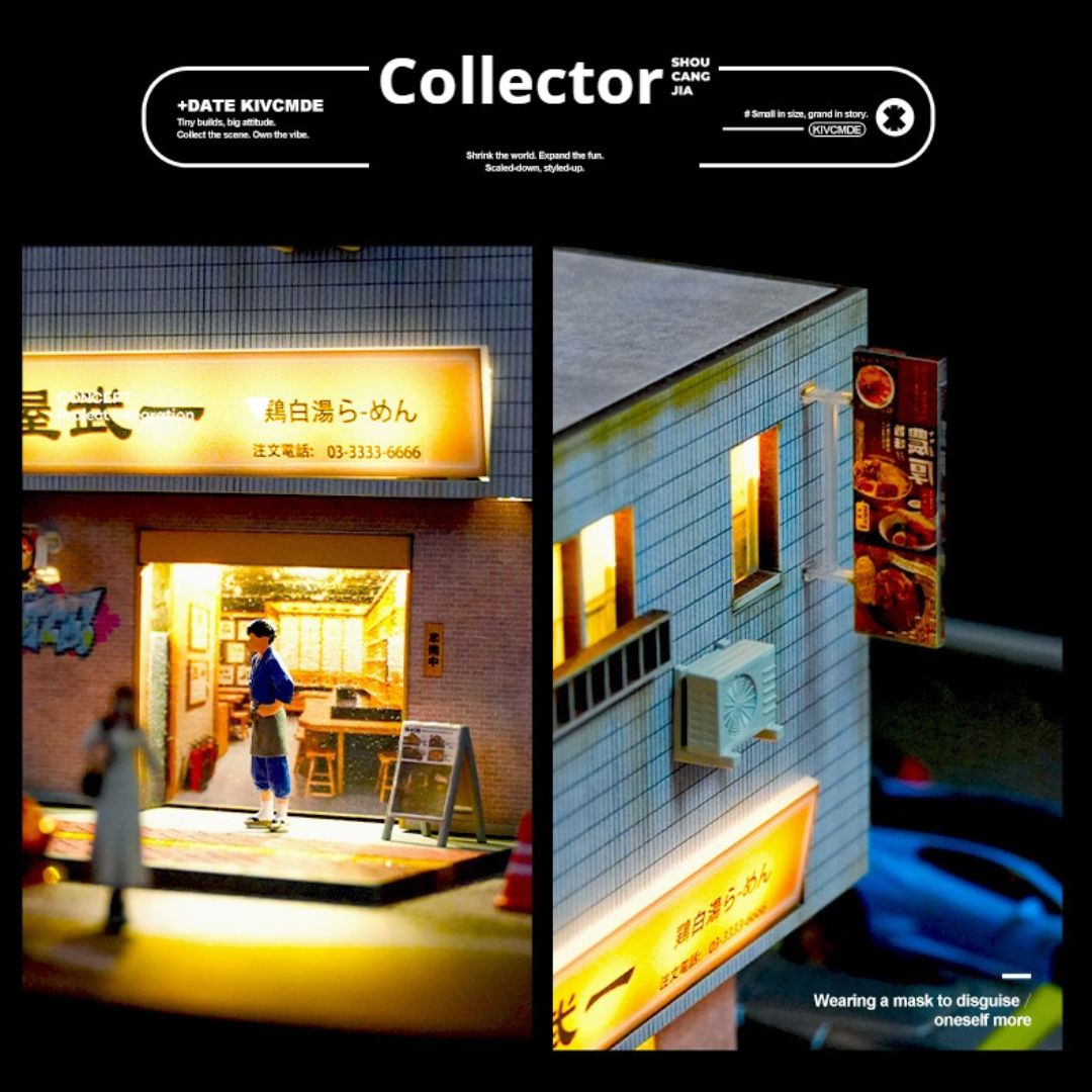1:64 日本のラーメン店の照明シーンボックス