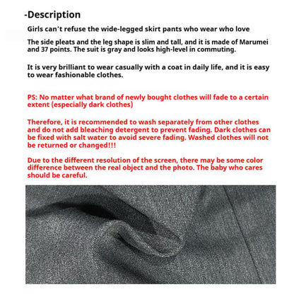 Low-waist Pleated Flare Trousers