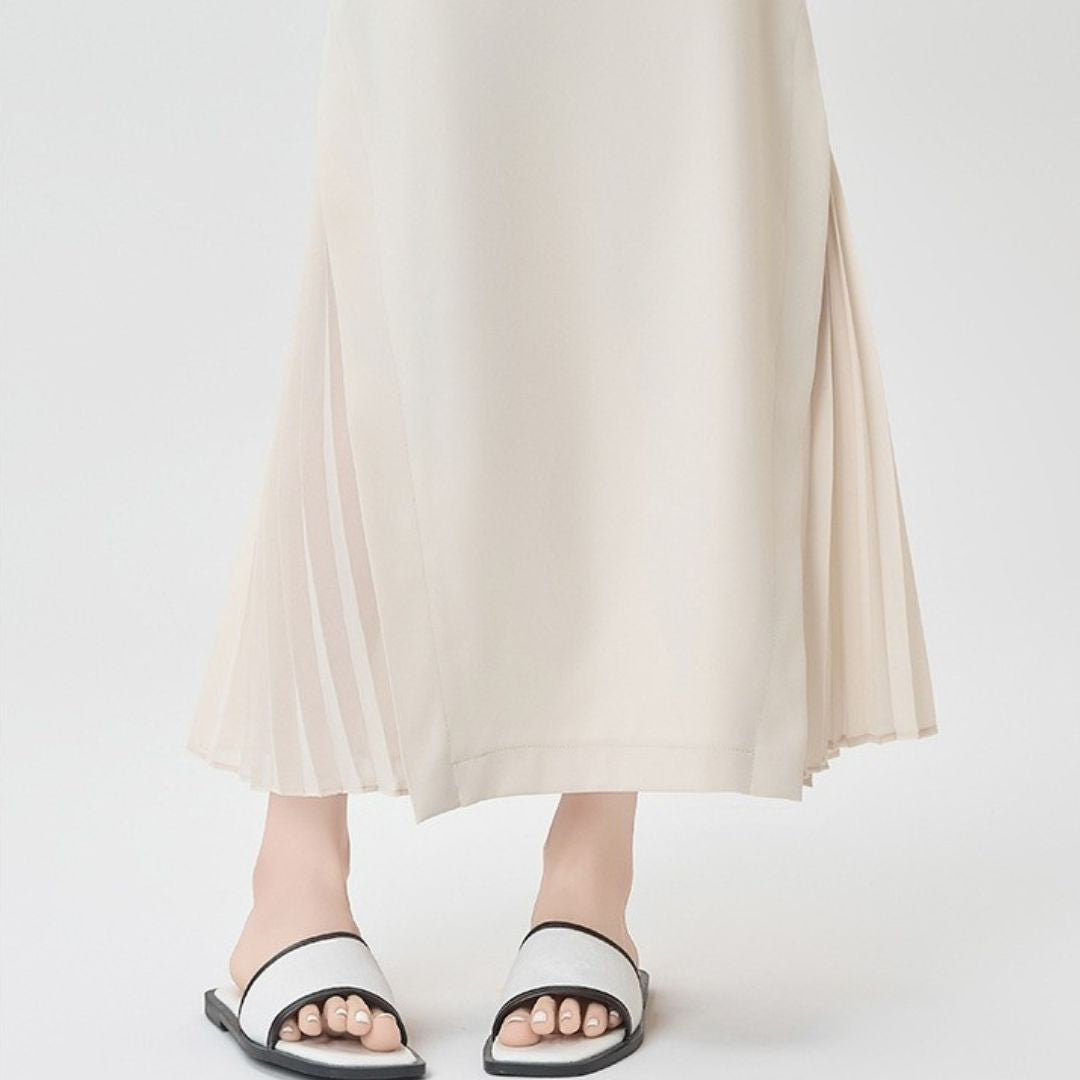 Chiffon Panel Blazer Skirt