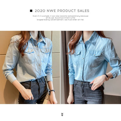 Slim-Fit Long-Sleeve Denim Shirt