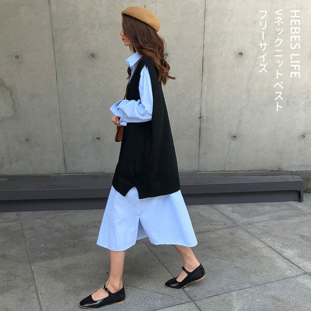 Japanese-style V-Neck Knit Vest