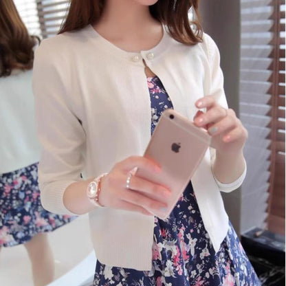 輕薄棉針織外套  