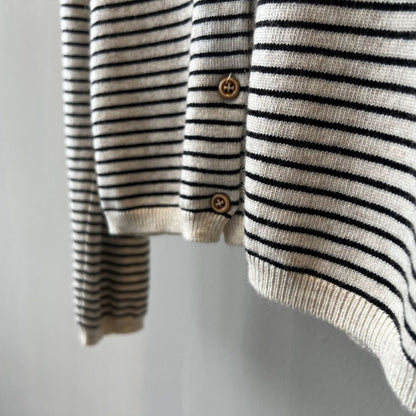 Women's Color-Block Striped Knit Round-Neck Jacket