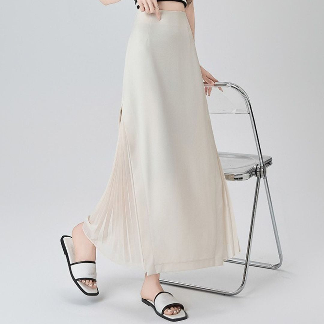 Chiffon Panel Blazer Skirt