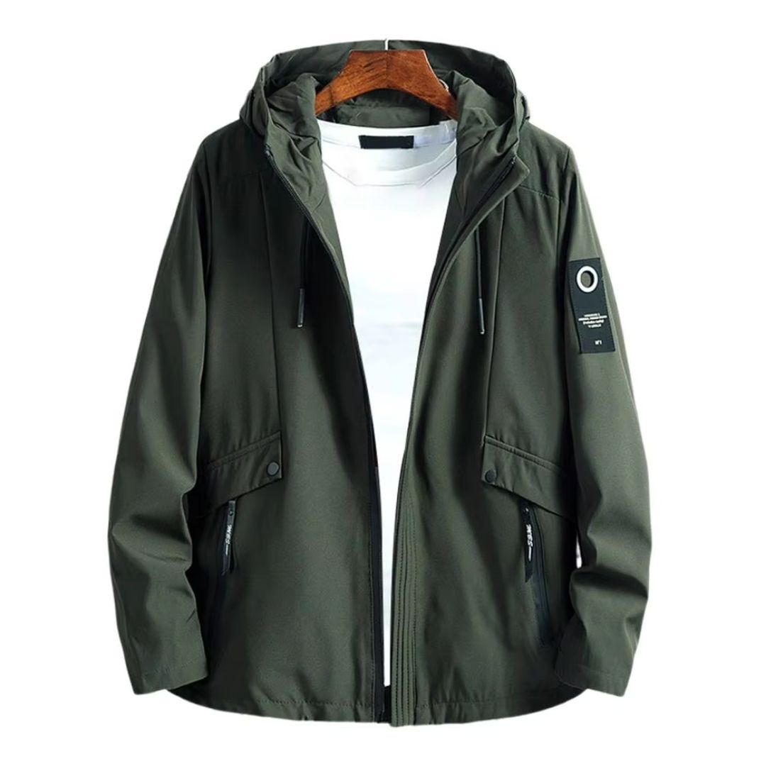 Solid Color Hooded Windbreaker