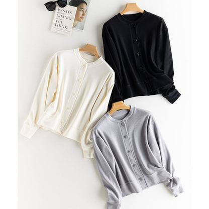 Japanese-Style Round-Neck Button Jacket