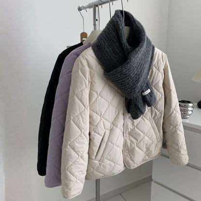 Reversible Diamond-Pattern Padded Jacket