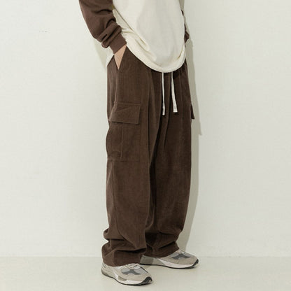 Corduroy Relaxed-Fit Cargo Pants