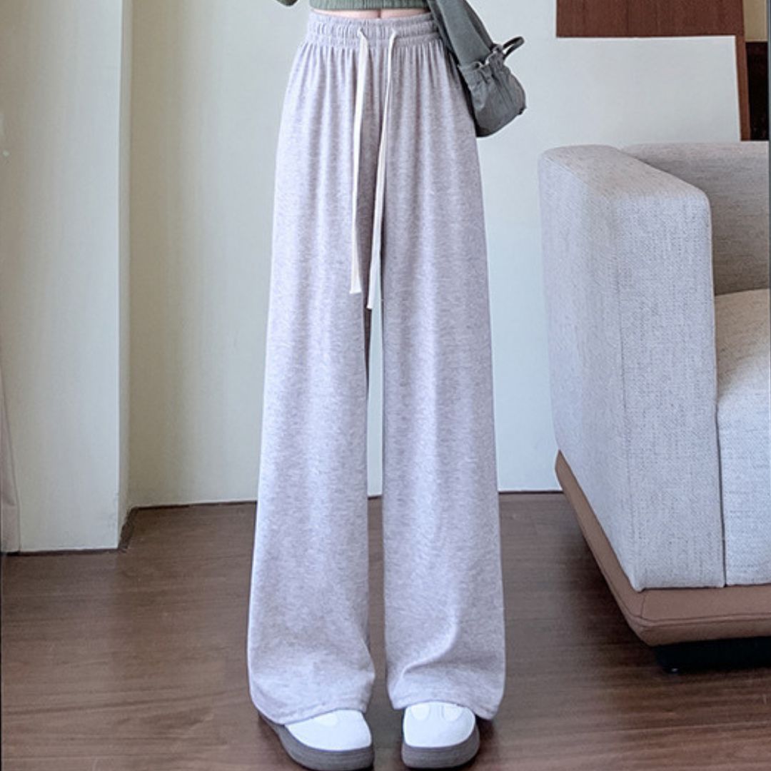 High-Waisted Loose Straight-Leg Casual Pants for Fall