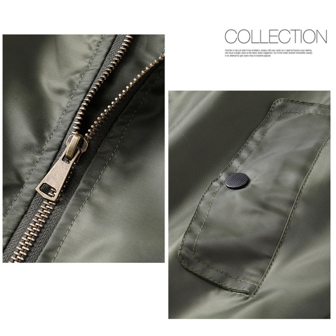 Solid-color Bomber Jacket