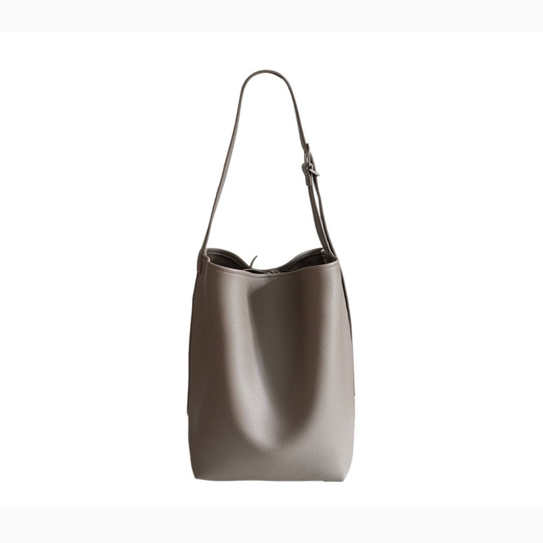 Solid Color Minimalist Large-Capacity Bucket Bag