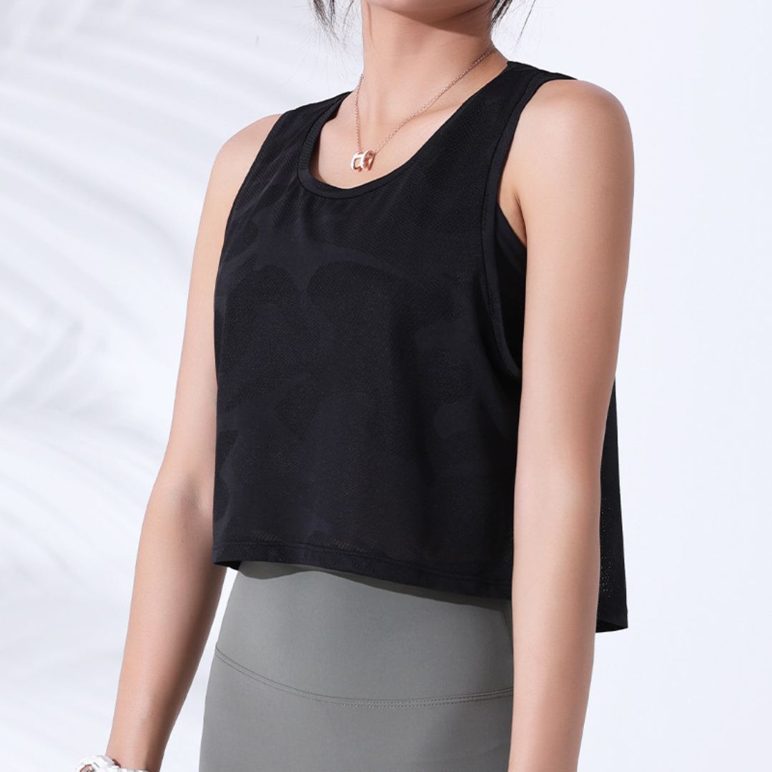 Camouflage Crew Neck Sports Short Vest