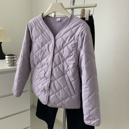 Reversible Diamond-Pattern Padded Jacket