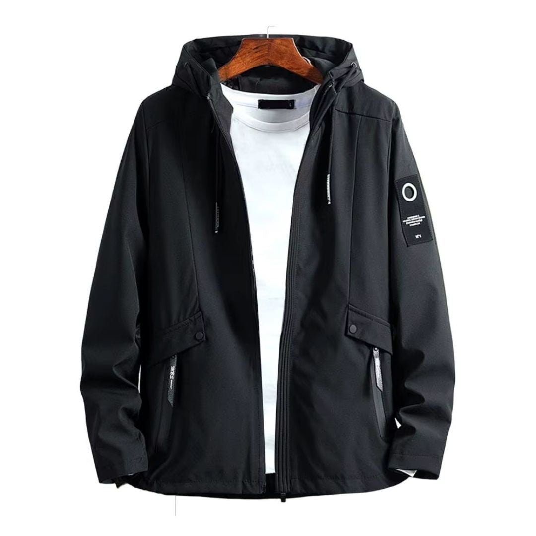 Solid Color Hooded Windbreaker