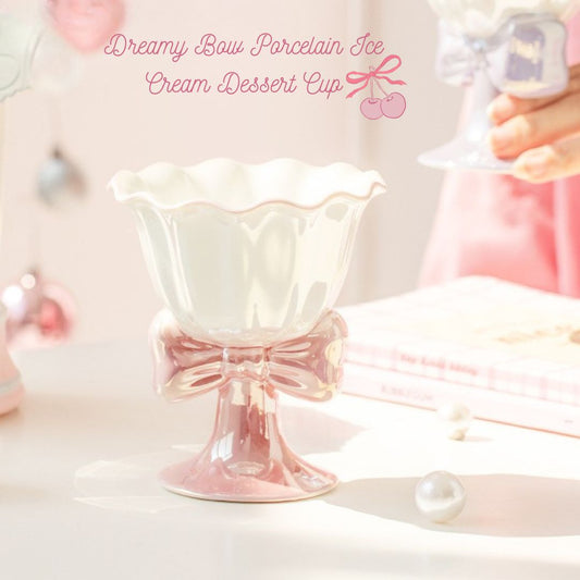 Dreamy Bow Porcelain Ice Cream Dessert Cup