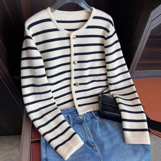 Striped Cardigan Sweater