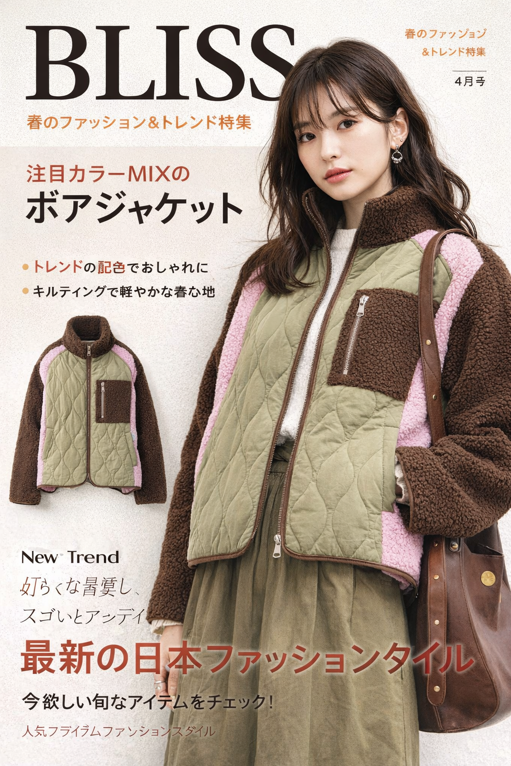 万能な厚手のカラーブロックファッションコットンジャケット