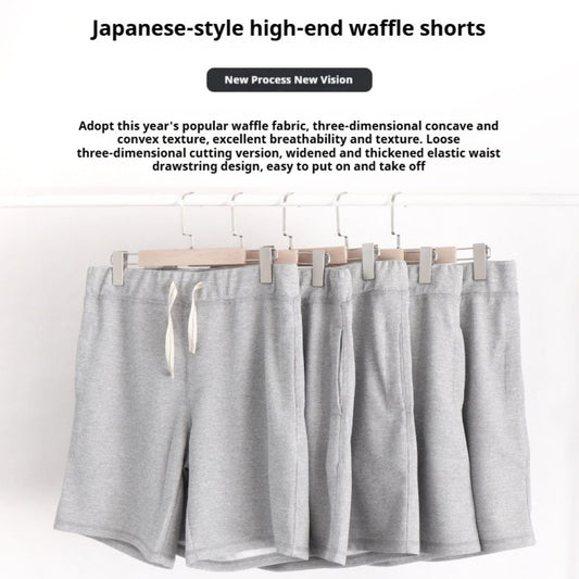270g Japanese-style Waffle Fabric Mid-length Shorts