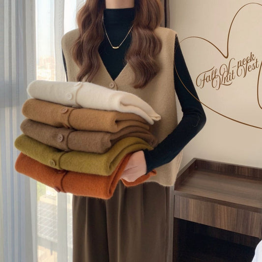 Fall V-neck Knit Vest