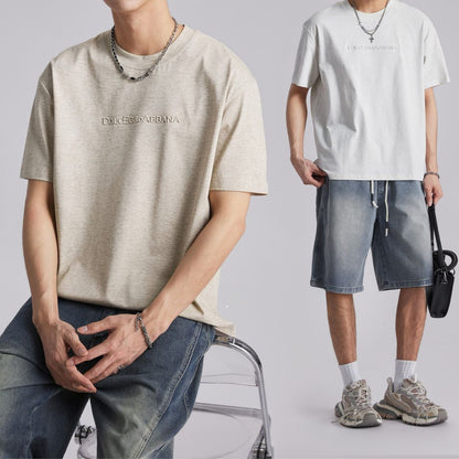 3DレタープリントカジュアルTシャツ