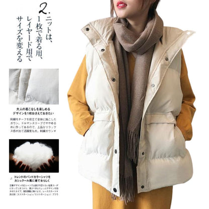 Japanese-style loose-fit quilted vest