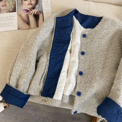 Vintage Color-Block Patchwork Loose Jacket