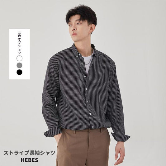 條紋長袖恤衫