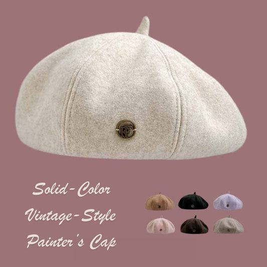 Solid-Color Vintage-Style Painter’s Cap
