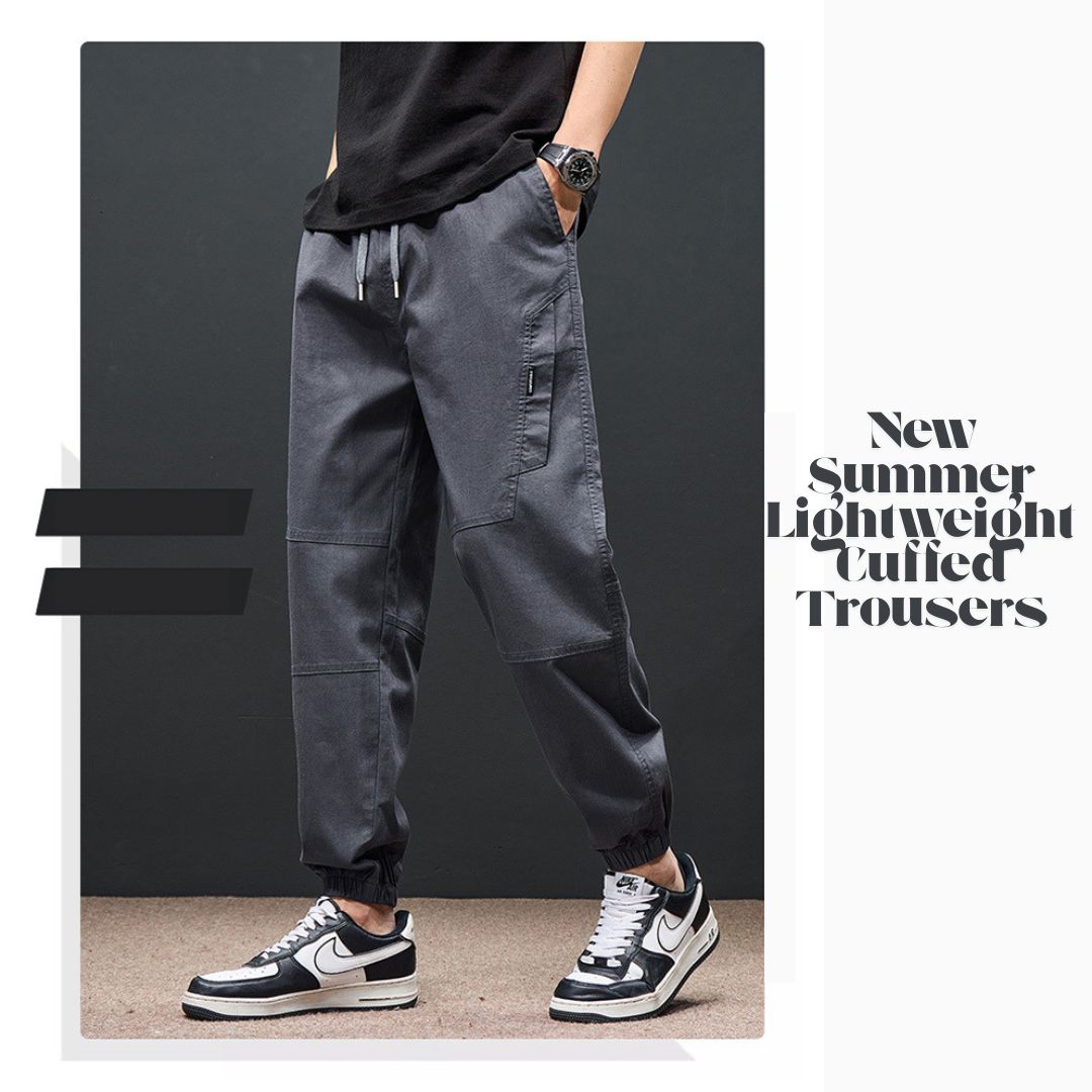 New Summer Lightweight Cuffed Trousers