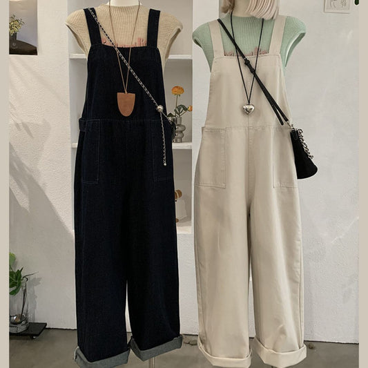 Casual Solid Color Wide-Leg Jumpsuit