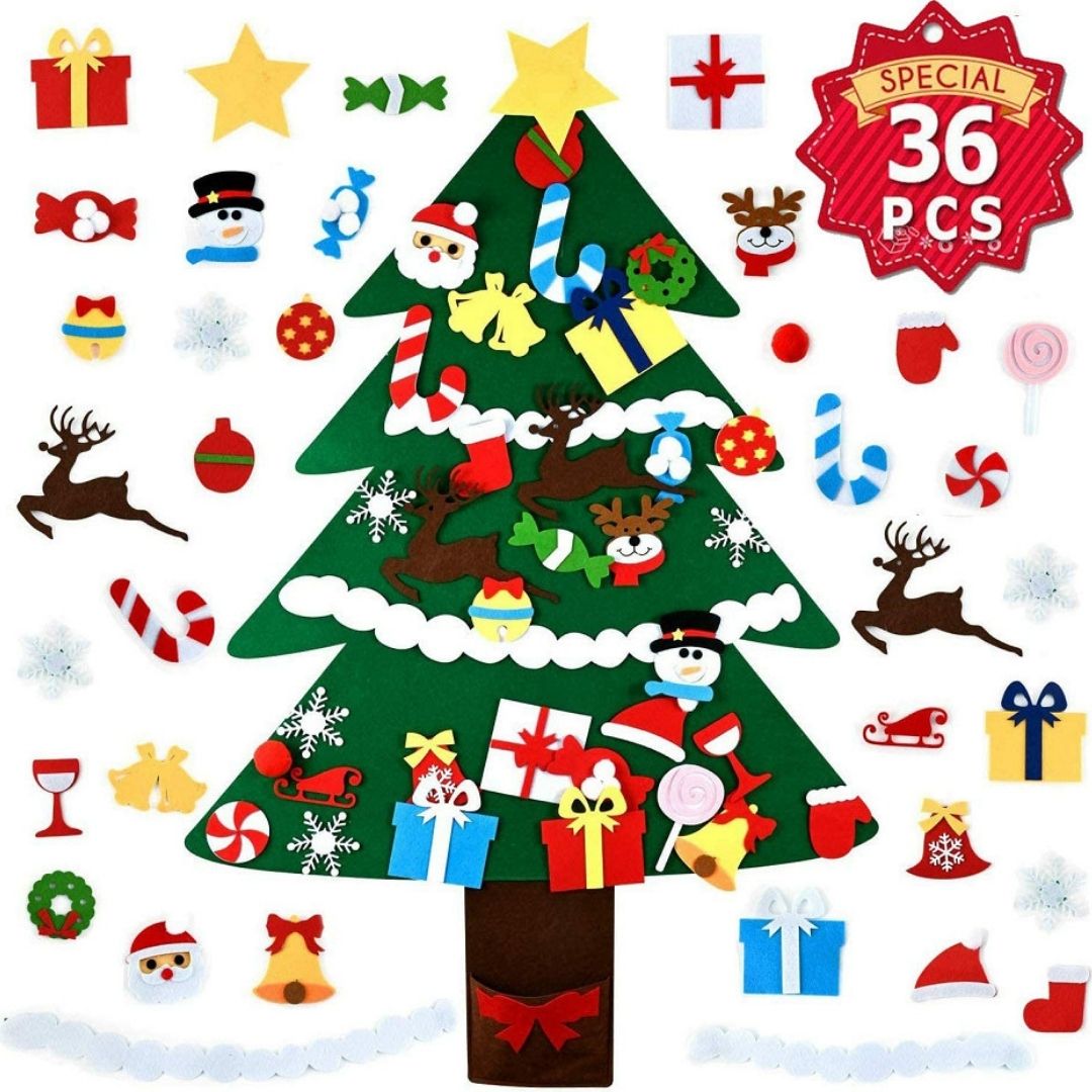 子どもが作るフェルトのクリスマスツリー