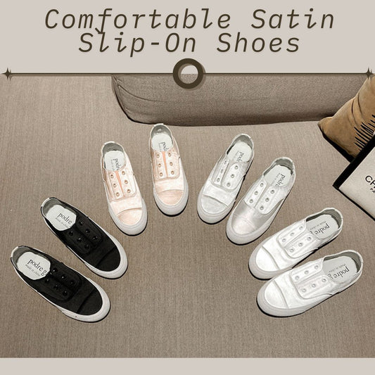 Comfortable Satin Slip-On Shoes