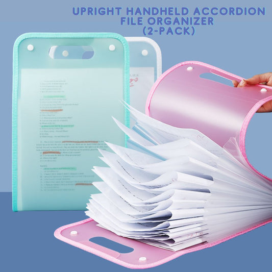 Upright Handheld Accordion File Organizer (2-Pack)