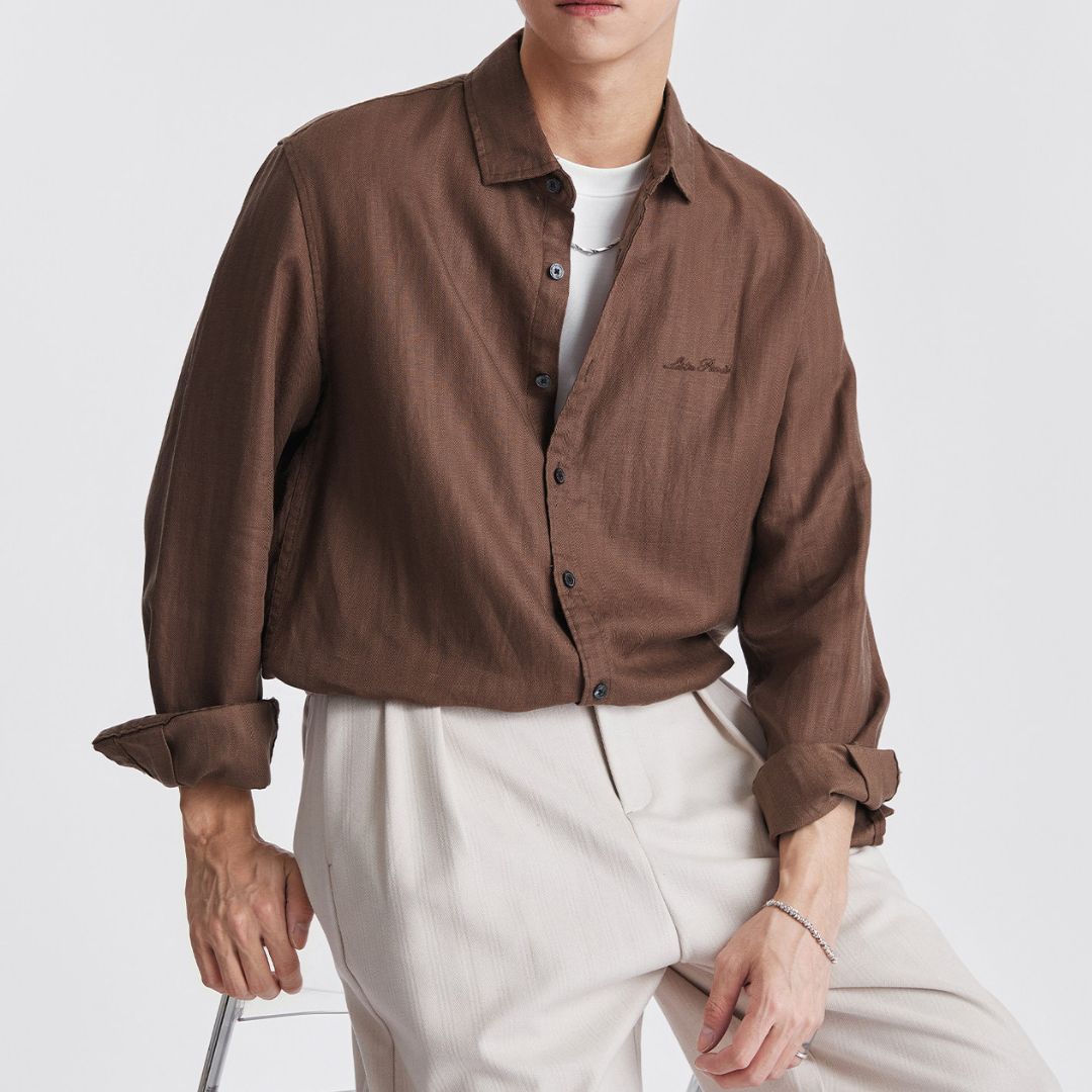 Men’s Casual Tencel Long Sleeve Shirt
