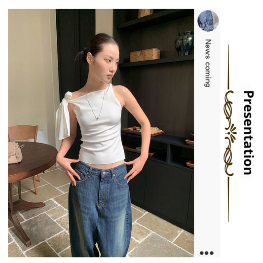 Asymmetric Strap Off-Shoulder Top