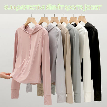 Sun-protective slim-fit sports jacket