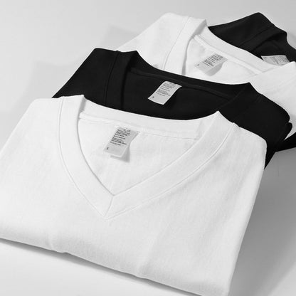 250g Pure Cotton V-Neck Short Sleeve T-Shirt (Min. 2 pcs)