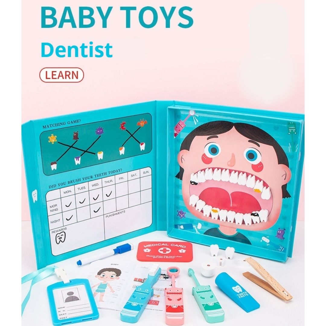 Wooden Oral Simulation Teeth Cleaning Kit