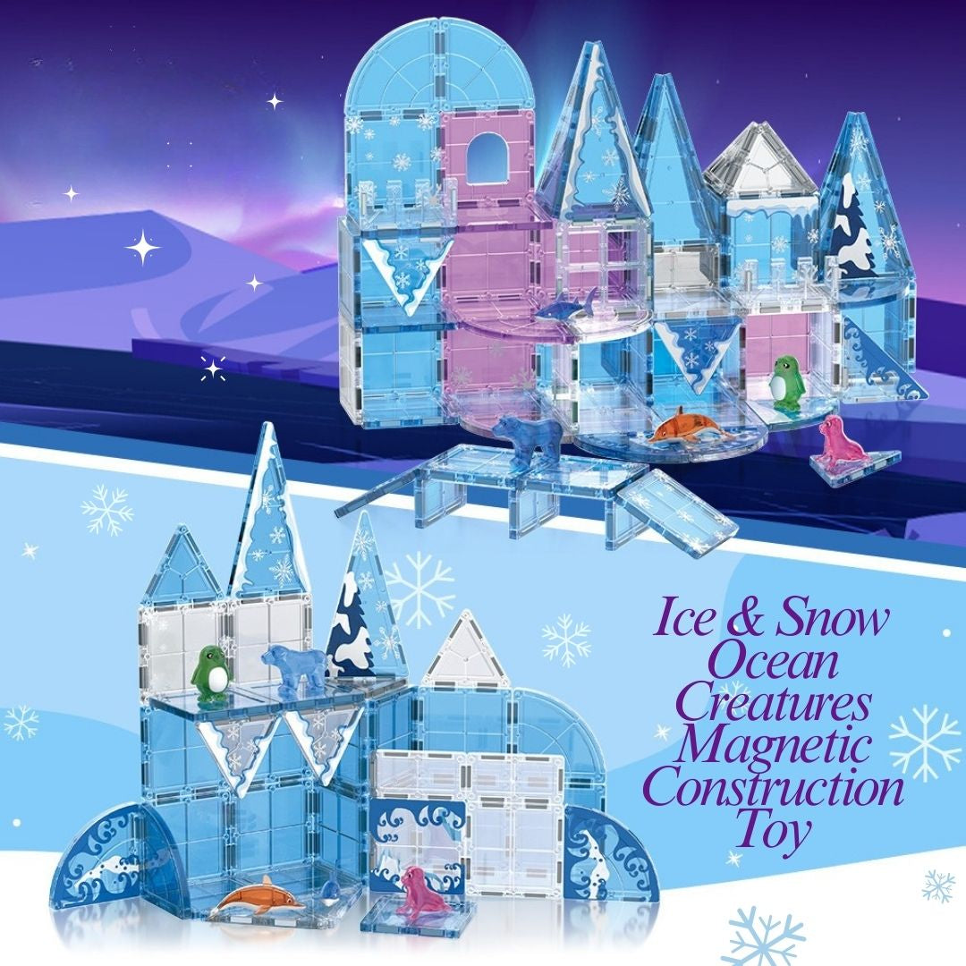Ice & Snow Themed Magnetic Blocks – Ocean Creatures Set