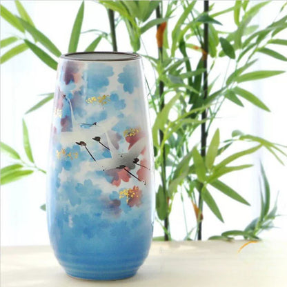 九谷燒飛鶴花瓶