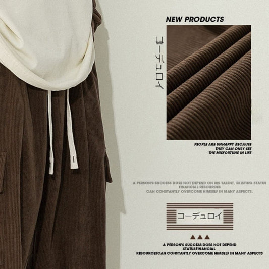 Corduroy Relaxed-Fit Cargo Pants