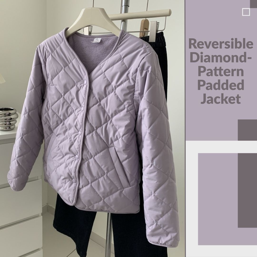 Reversible Diamond-Pattern Padded Jacket