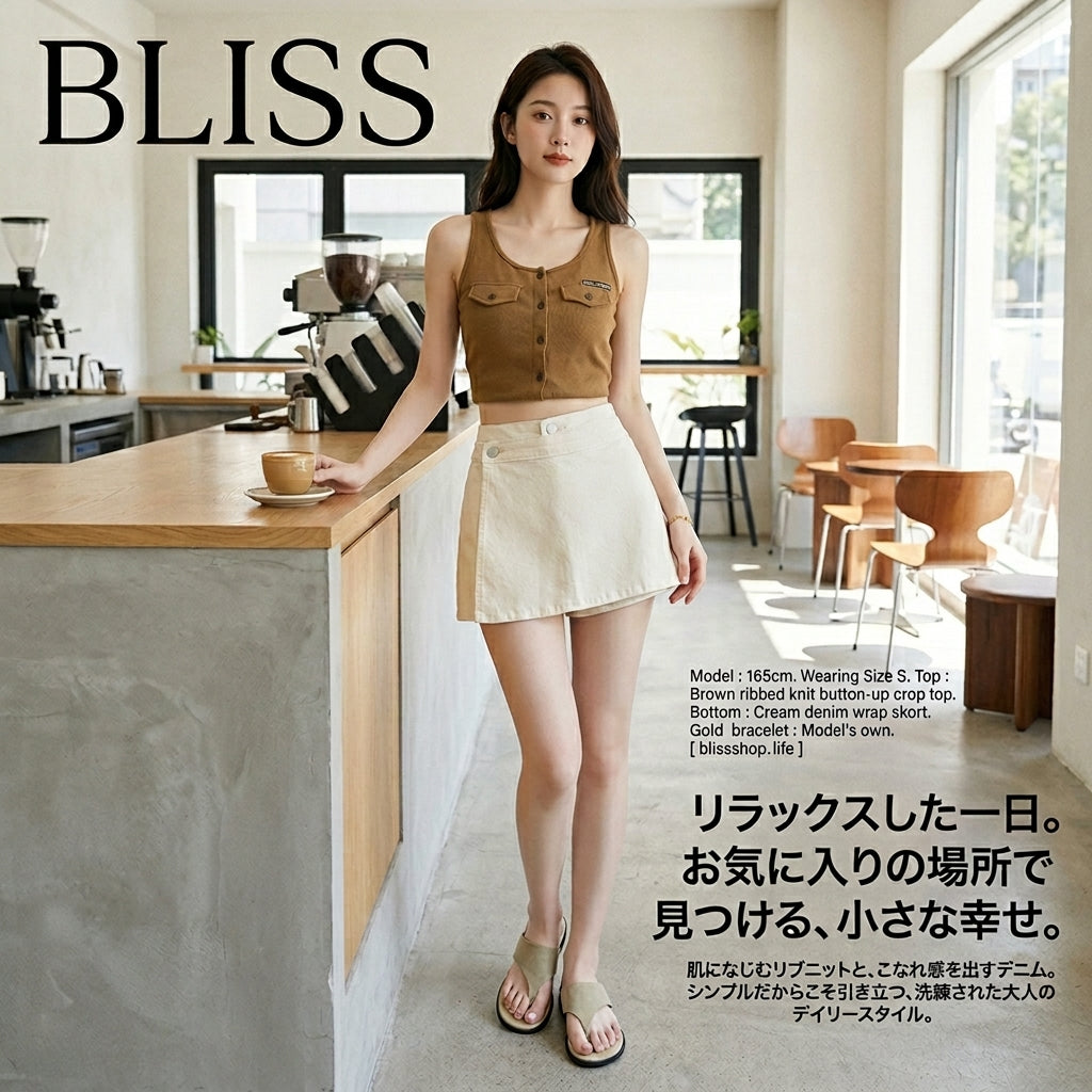 Elastic Faux Two Piece Anti Exposure Denim Shorts