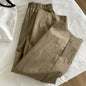 Japanese-Style Vintage Straight-Leg Wide-Cut Cropped Pants