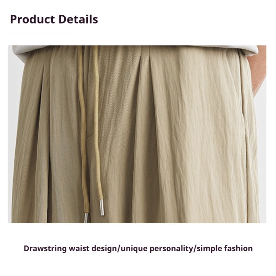Draped Ice Silk Loose-Fit Casual Pants
