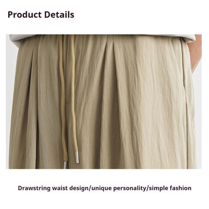 Draped Ice Silk Loose-Fit Casual Pants