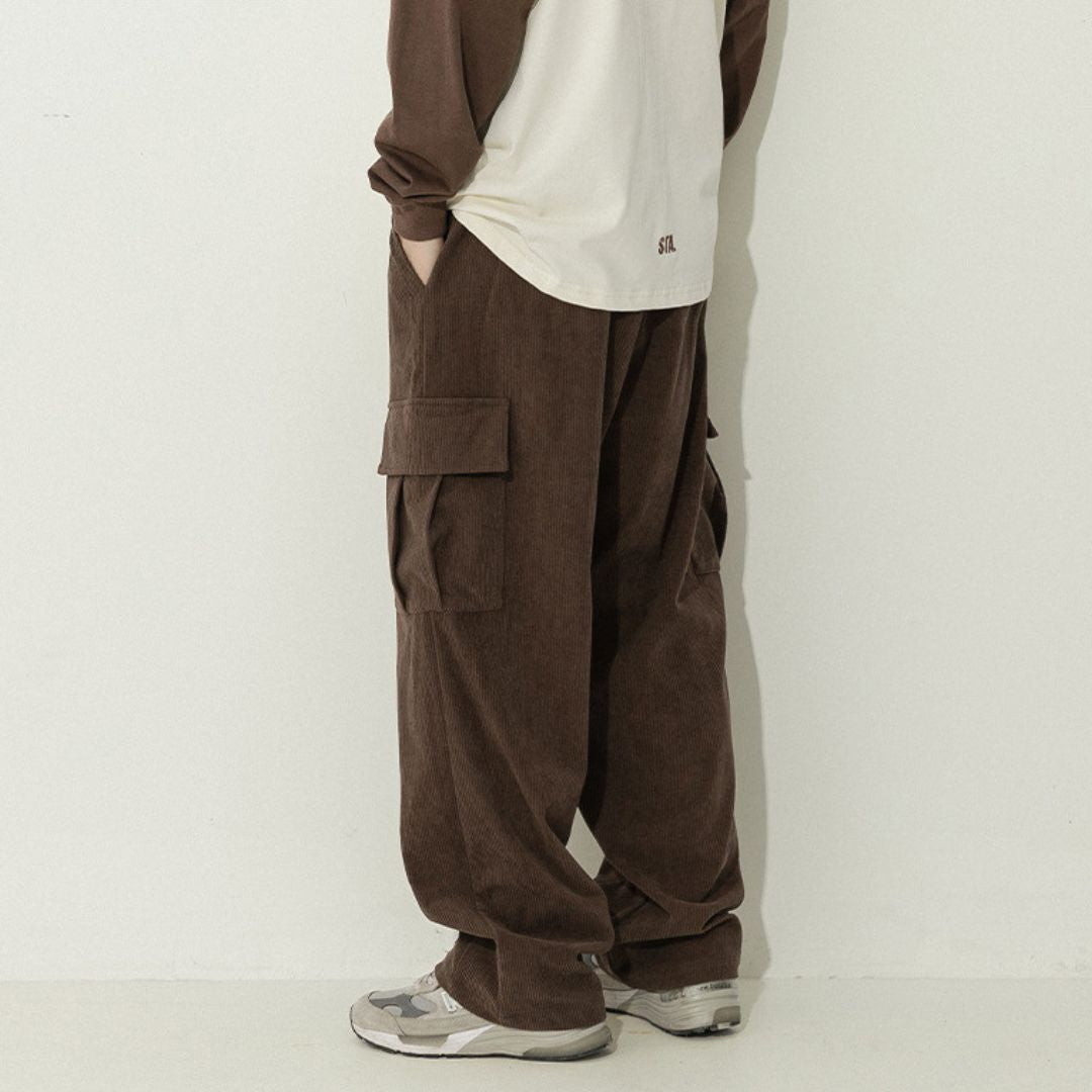 Corduroy Relaxed-Fit Cargo Pants